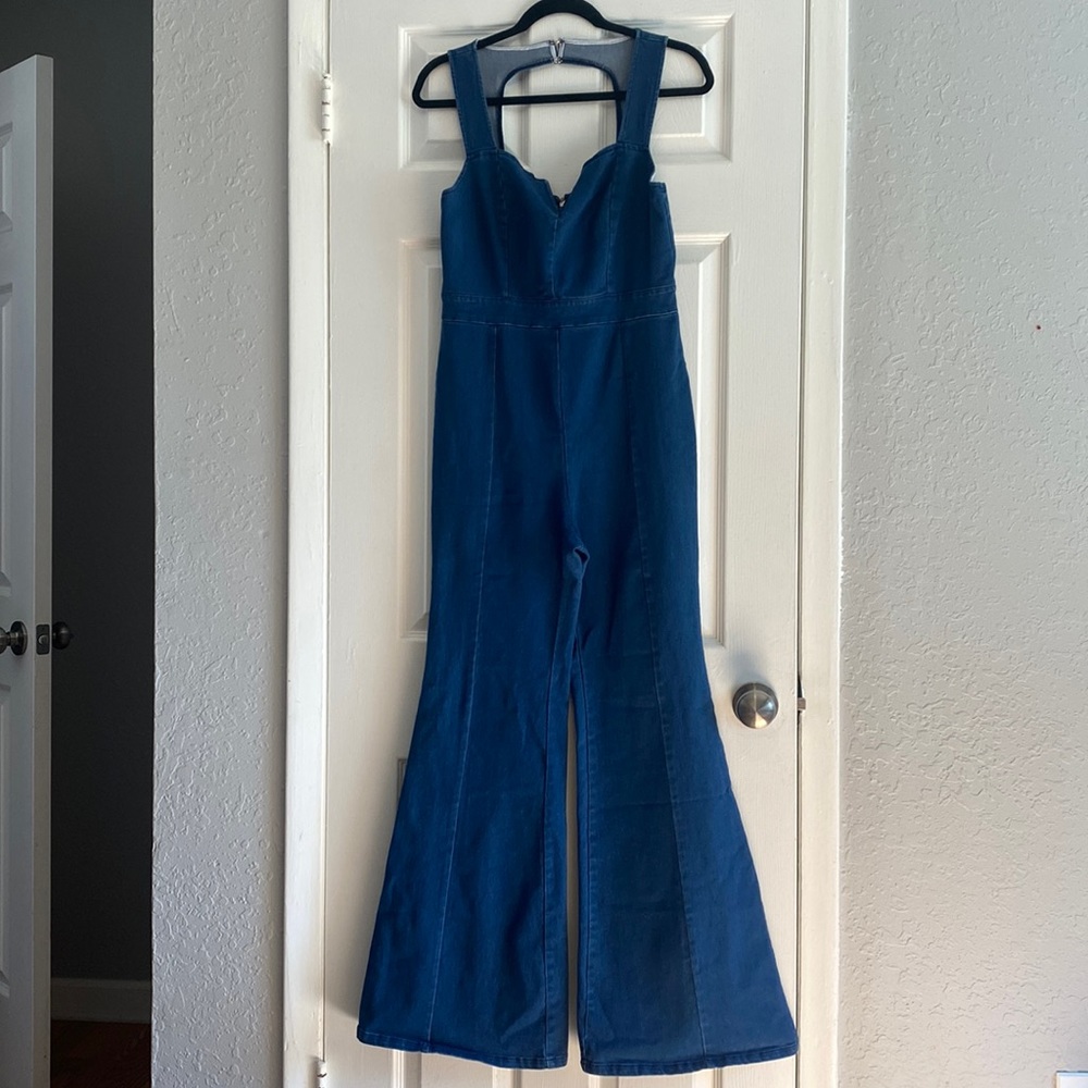 Altard state denim jump-suite